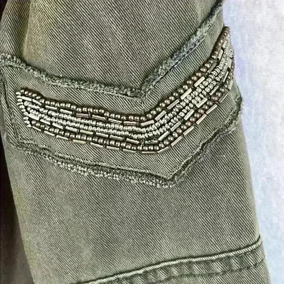 Bass Utility Jacket Women's Size Small Green Beading Detail Adjustable Features - Picture 6 of 13